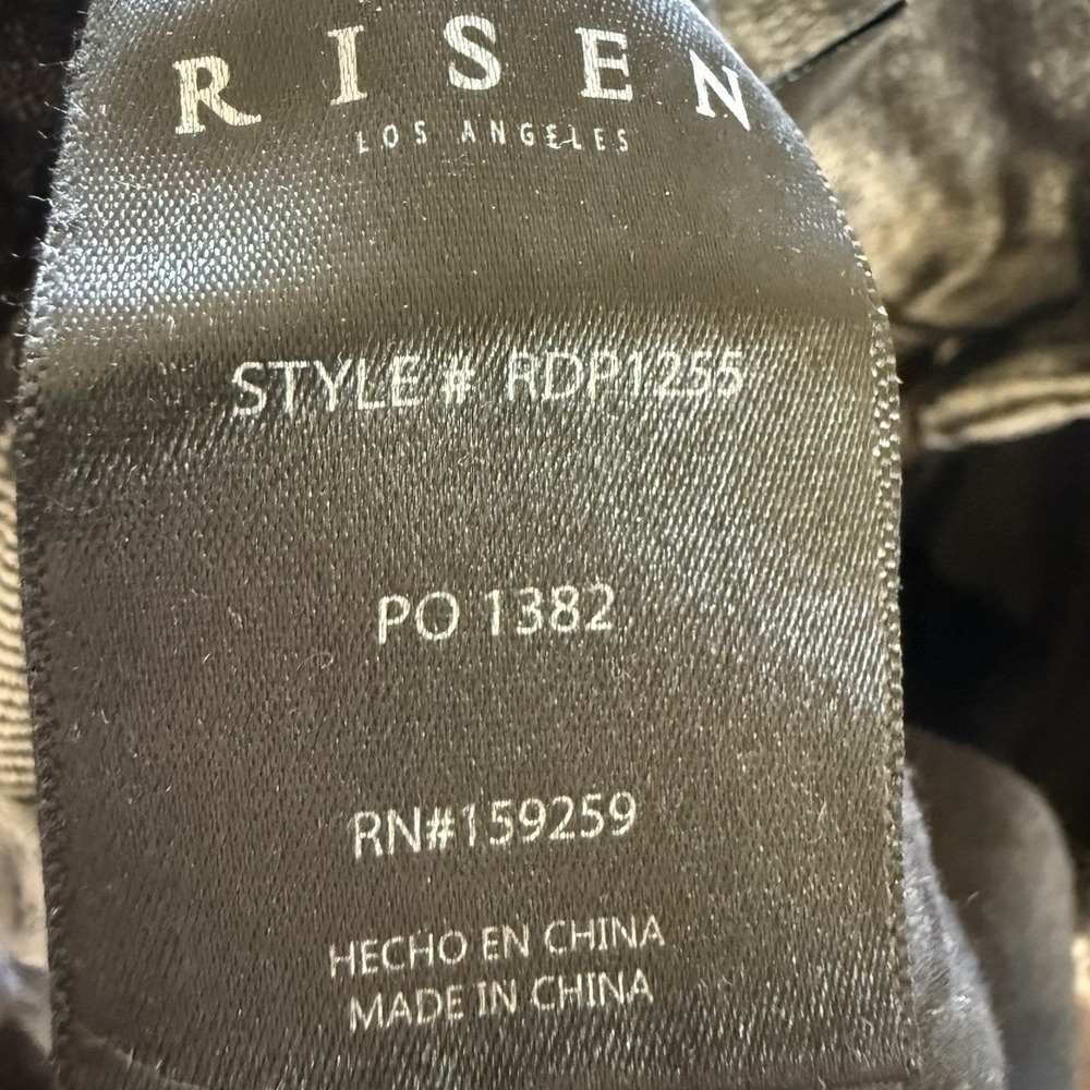 Risen High Rise 28x25 Distressed Straight Leg Jeans Grey Frayed Hem - Picture 5 of 6